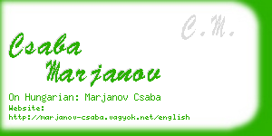 csaba marjanov business card